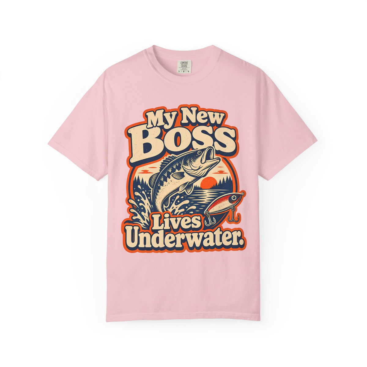 My New Boss Lives Underwater Shirt, Funny Fishing T-Shirt, Retirement Fishing Gift, Grandpa Fishing Tee, Grandma Fishing Shirt, Bass Fishing Unisex Tee
