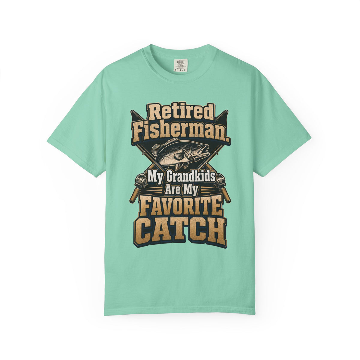 Retired Fisherman Grandpa Shirt – My Grandkids Are My Favorite Catch Fishing T-Shirt, Retirement Gift for Grandpa