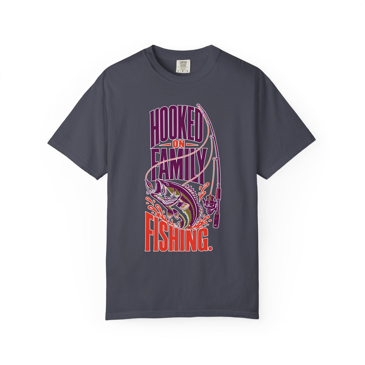 Hooked on Family Fishing T-Shirt | Family Fishing Gift | Grandpa Grandma Mom Dad Fishing Shirt