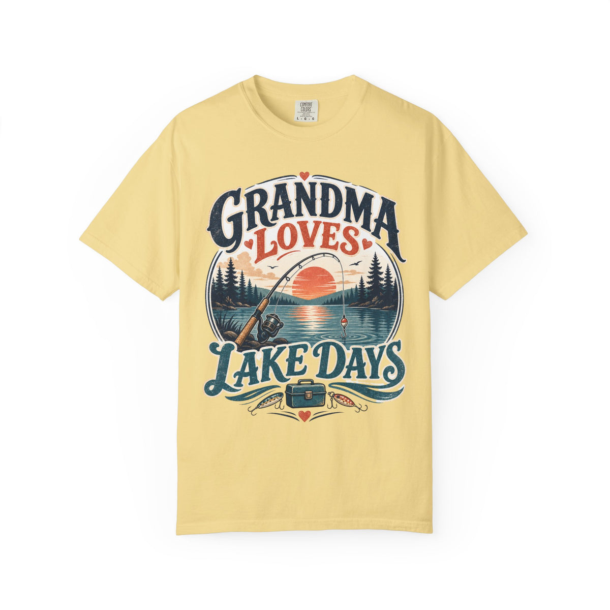Grandma Loves Lake Days Fishing Shirt – Vintage Fishing Grandma T-Shirt, Lake Life Gift for Grandma