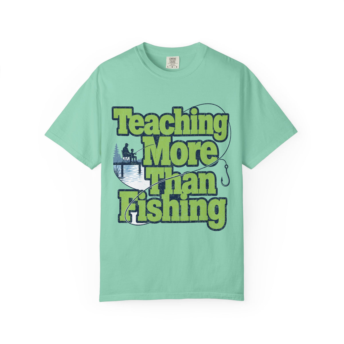 Teaching More Than Fishing T-Shirt | Fishing Grandpa Dad Shirt | Family Fishing Gift