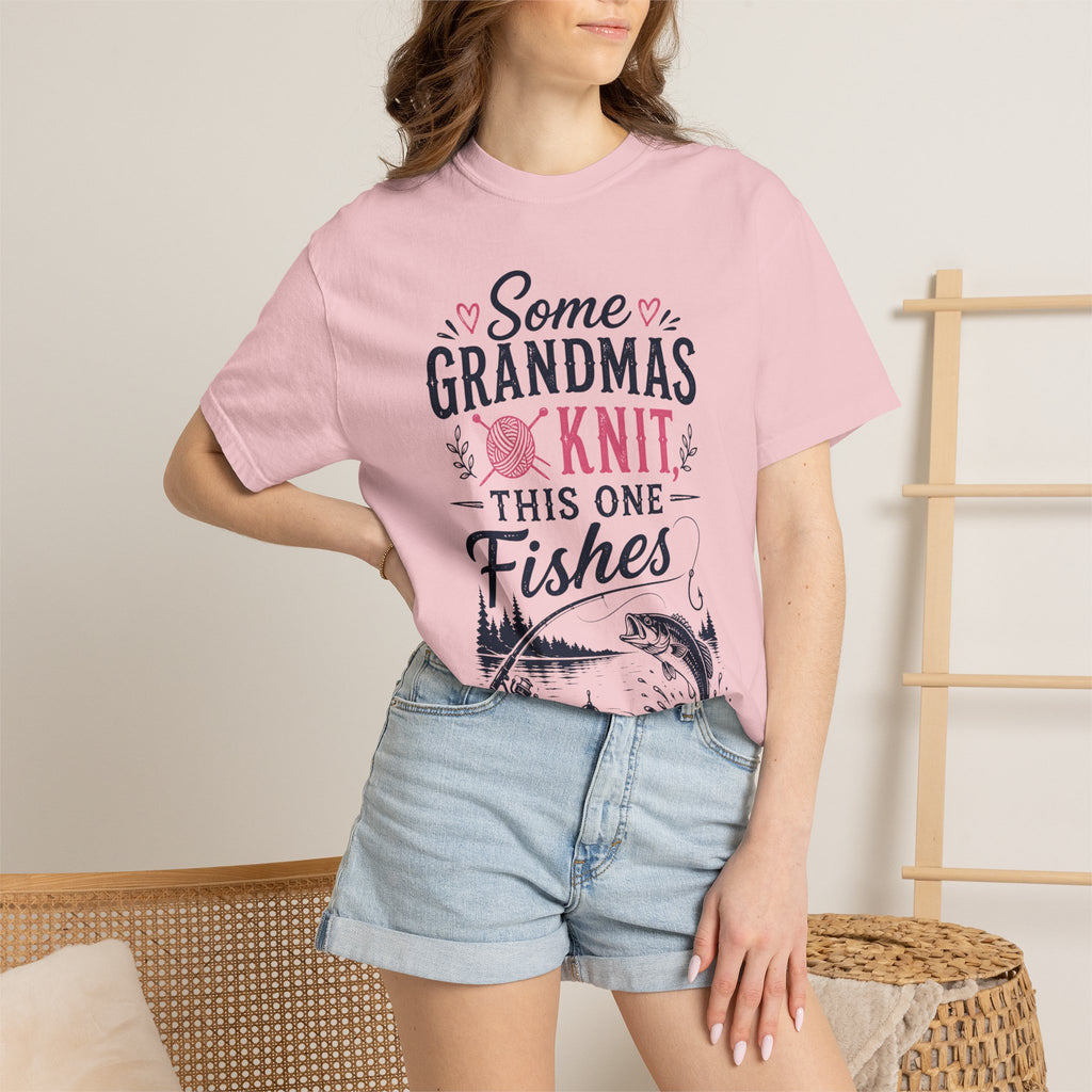 Some Grandmas Knit This One Fishes Shirt | Funny Fishing Grandma T-Shirt | Grandma Fishing Gift