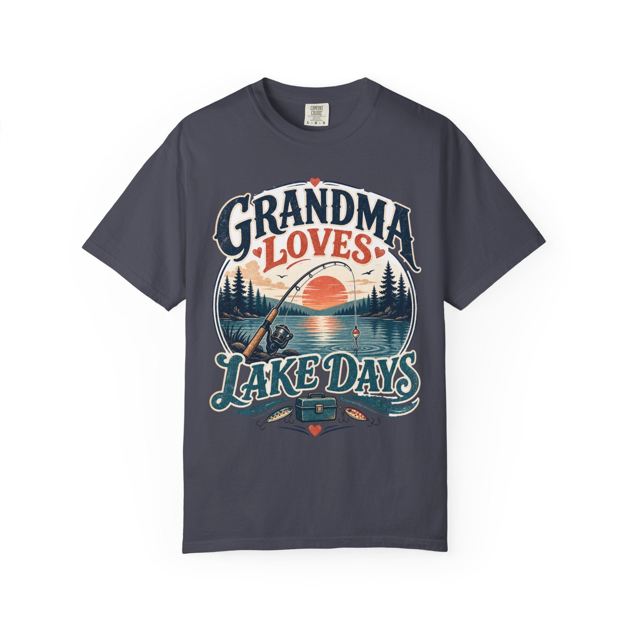 Grandma Loves Lake Days Fishing Shirt – Vintage Fishing Grandma T-Shirt, Lake Life Gift for Grandma