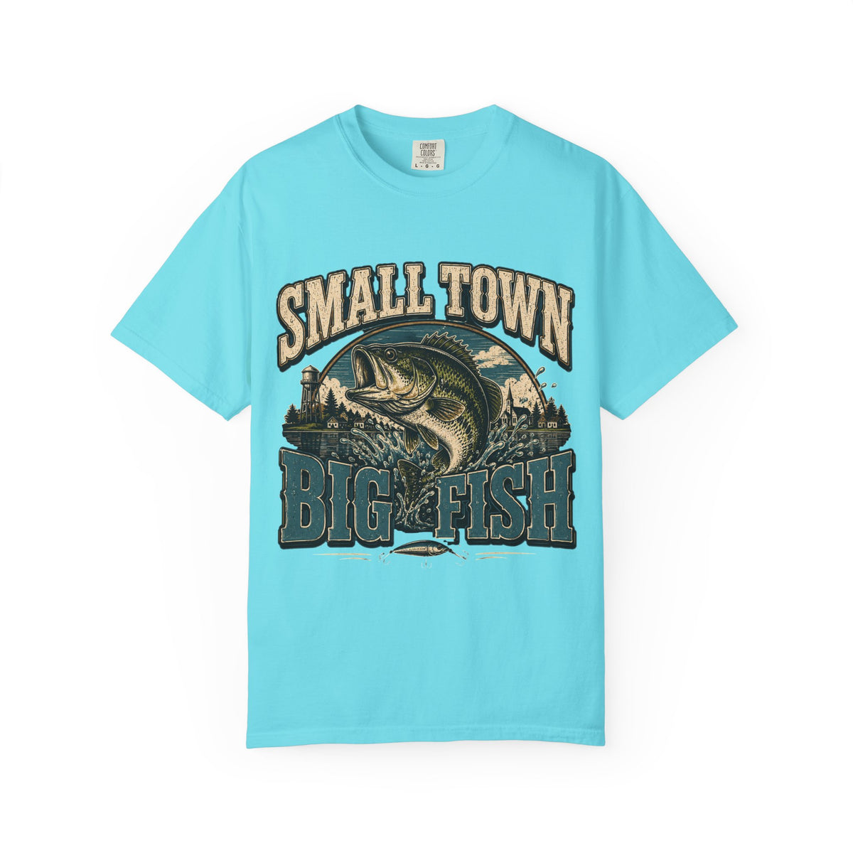 Small Town Big Fish Fishing T-Shirt – Vintage Bass Fishing Shirt for Men & Women