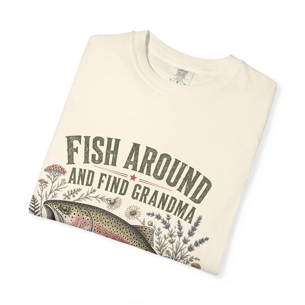 Fish Around and Find Grandma Shirt | Retired & Reel Happy Fishing Grandma T-Shirt