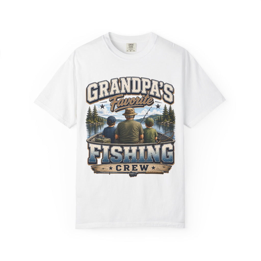 Grandpa's Favorite Fishing Crew Shirt – Fishing Grandpa & Grandkids T-Shirt, Family Fishing Gift