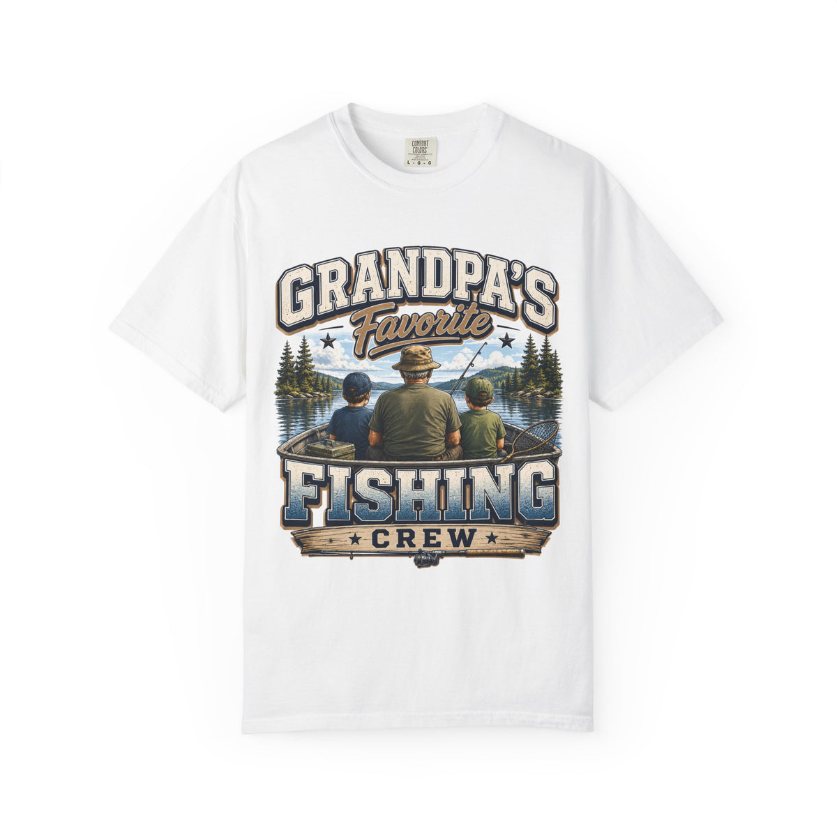 Grandpa's Favorite Fishing Crew Shirt – Fishing Grandpa & Grandkids T-Shirt, Family Fishing Gift