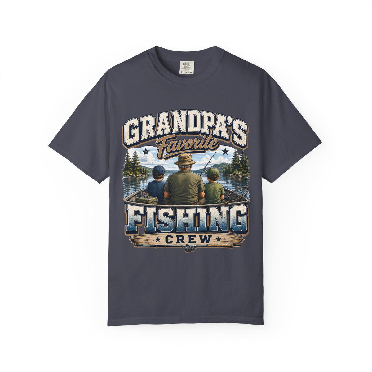 Grandpa's Favorite Fishing Crew Shirt – Fishing Grandpa & Grandkids T-Shirt, Family Fishing Gift