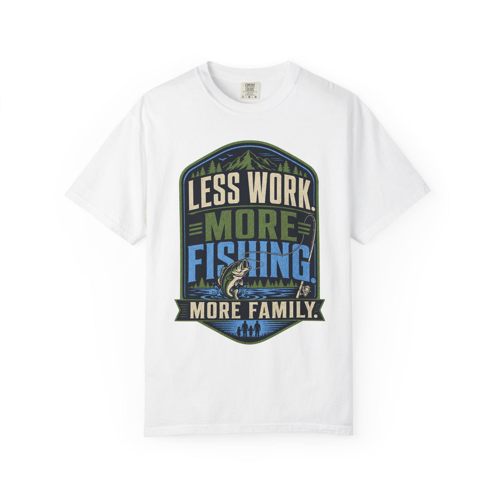 Less Work More Fishing More Family T-Shirt | Unisex Fishing Shirt | Family Fishing Gift | Outdoor Angler Tee
