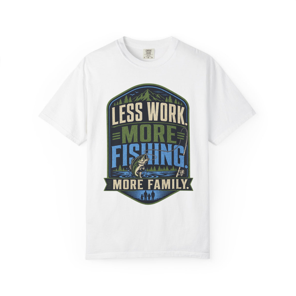 Less Work More Fishing More Family T-Shirt | Unisex Fishing Shirt | Family Fishing Gift | Outdoor Angler Tee