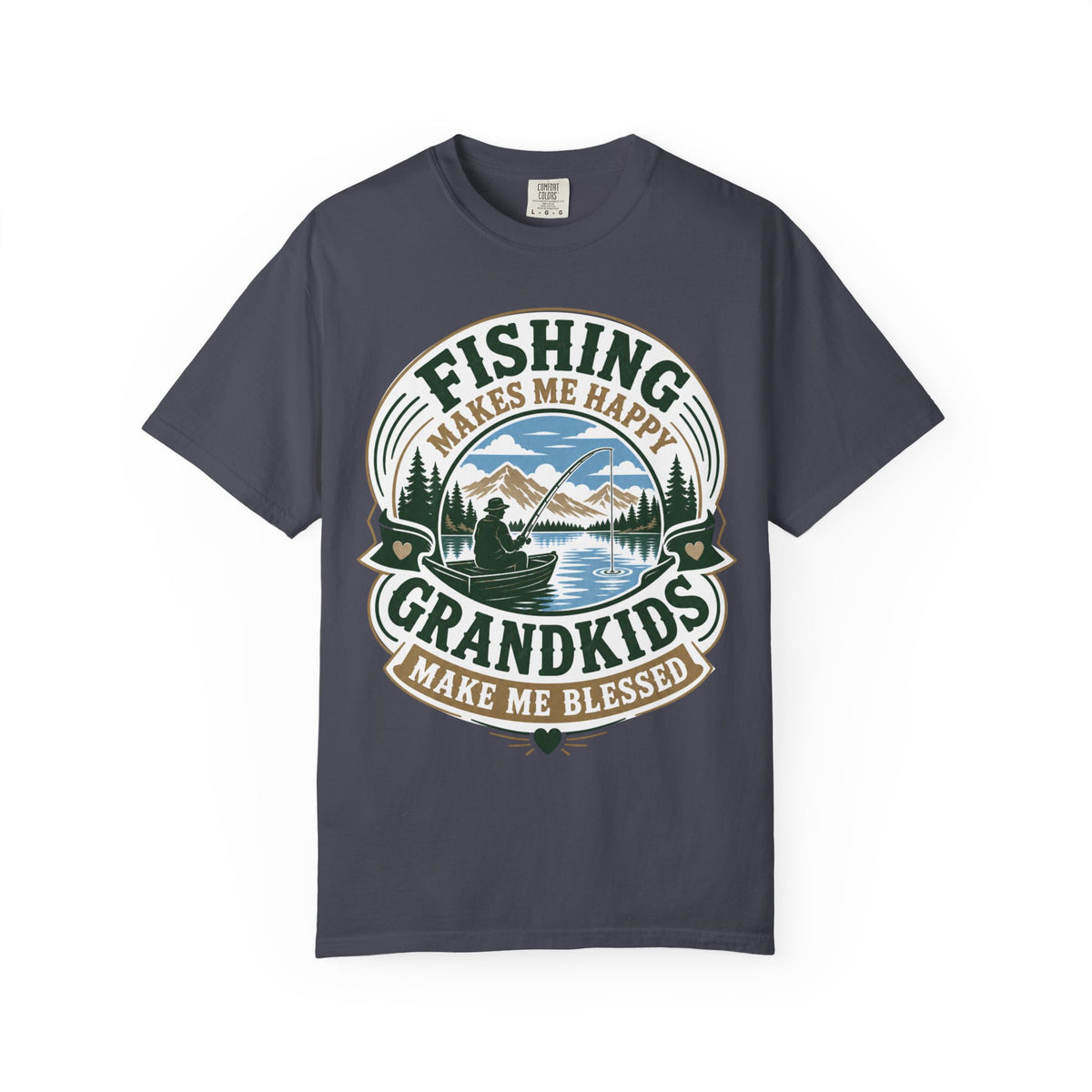 Fishing Grandpa Shirt | Fishing Makes Me Happy Grandkids Make Me Blessed | Grandpa Fishing Gift