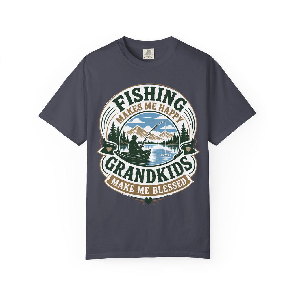 Fishing Grandma Shirt | Fishing Makes Me Happy Grandkids Make Me Blessed | Grandma Fishing Gift