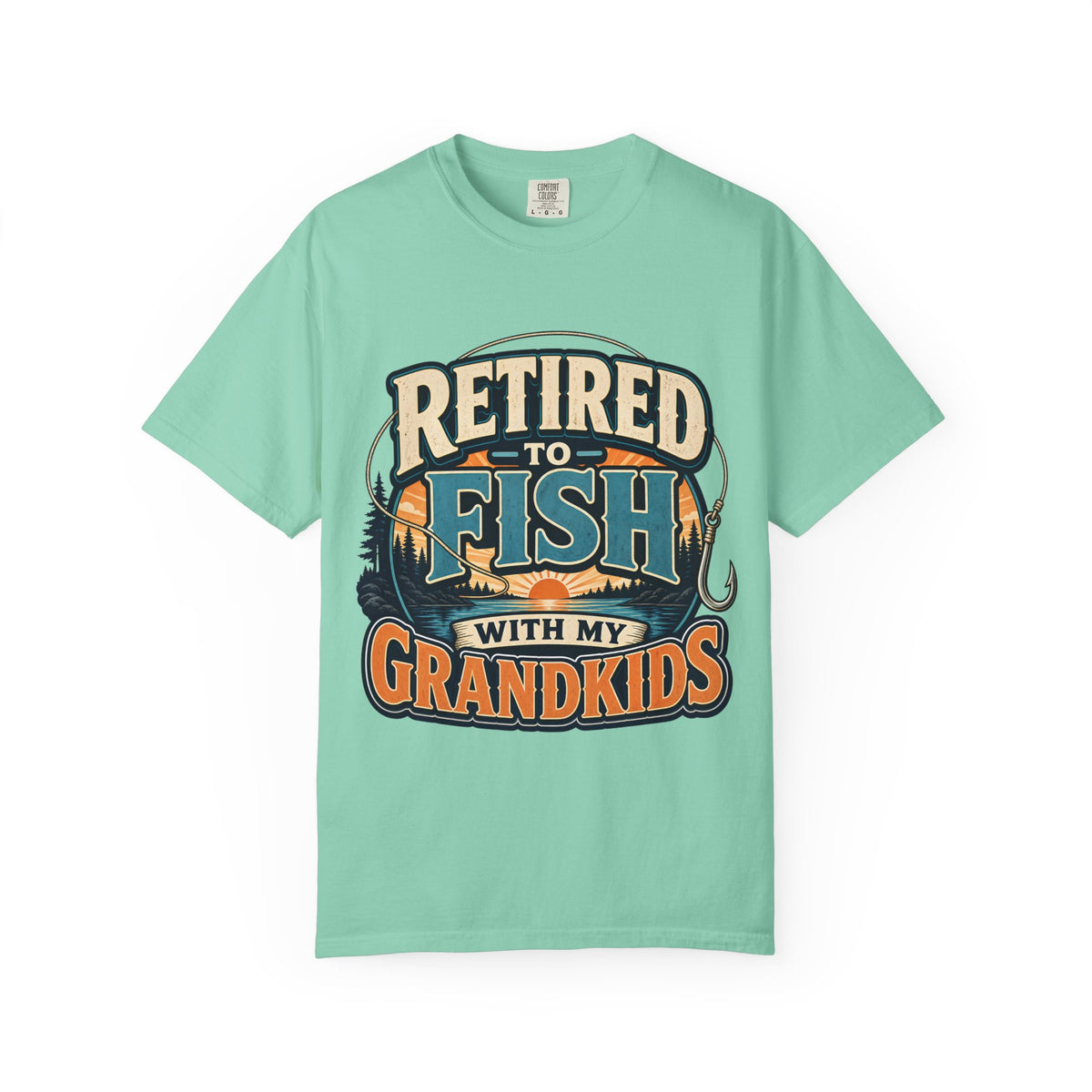 Retired to Fish with My Grandkids Shirt – Fishing Grandpa T-Shirt, Retirement Fishing Gift, Unisex Lake Life Tee