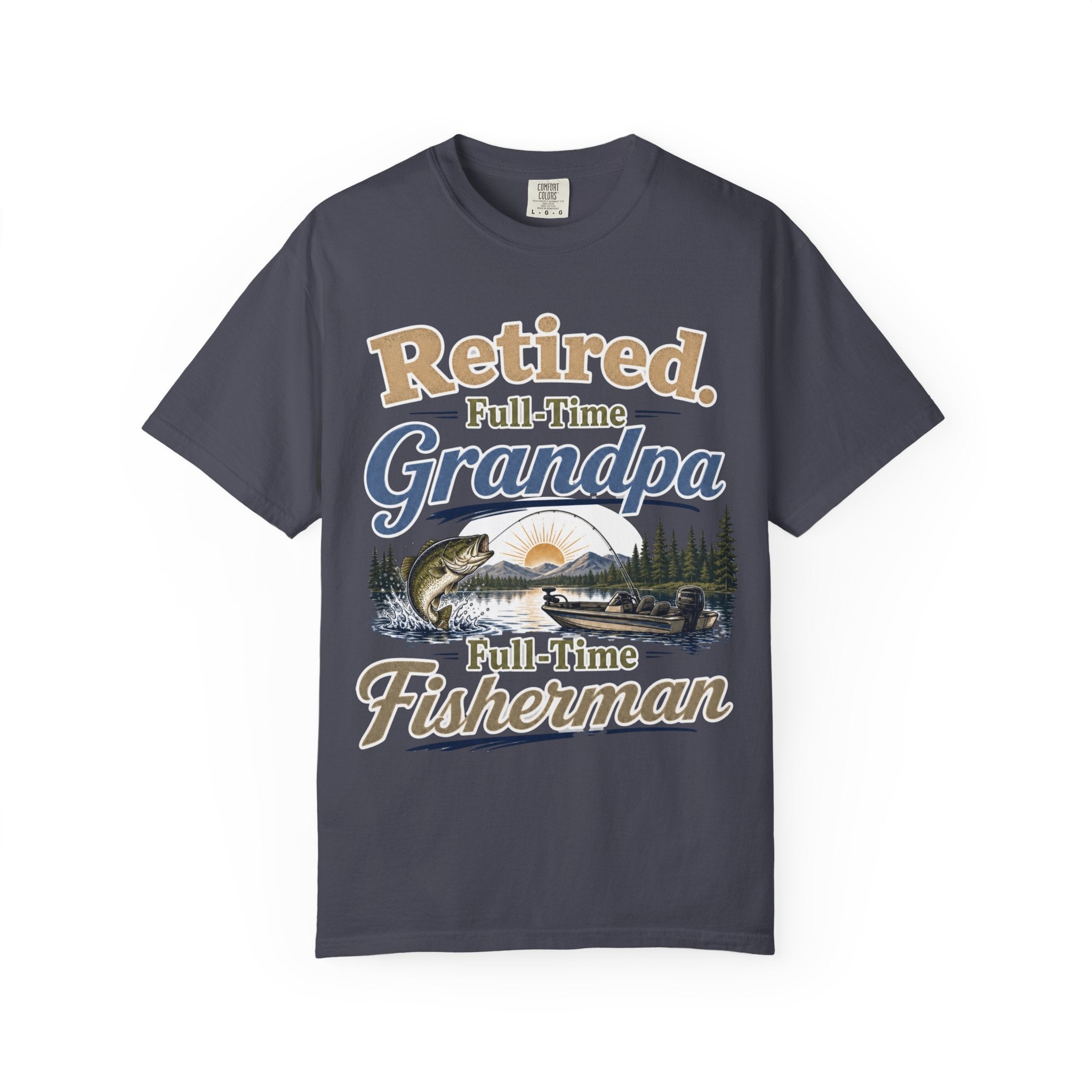 Retired Full-Time Grandpa Fishing Shirt – Vintage Bass Fishing T-Shirt