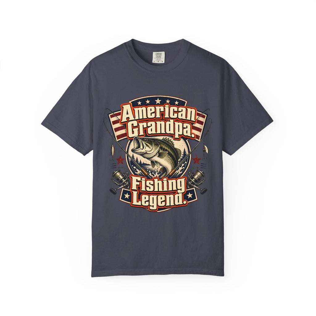 American Grandpa Fishing Legend Shirt, Patriotic Grandpa Fishing T-Shirt, USA Bass Fishing Tee, Father's Day Gift for Grandpa, American Fisherman Shirt