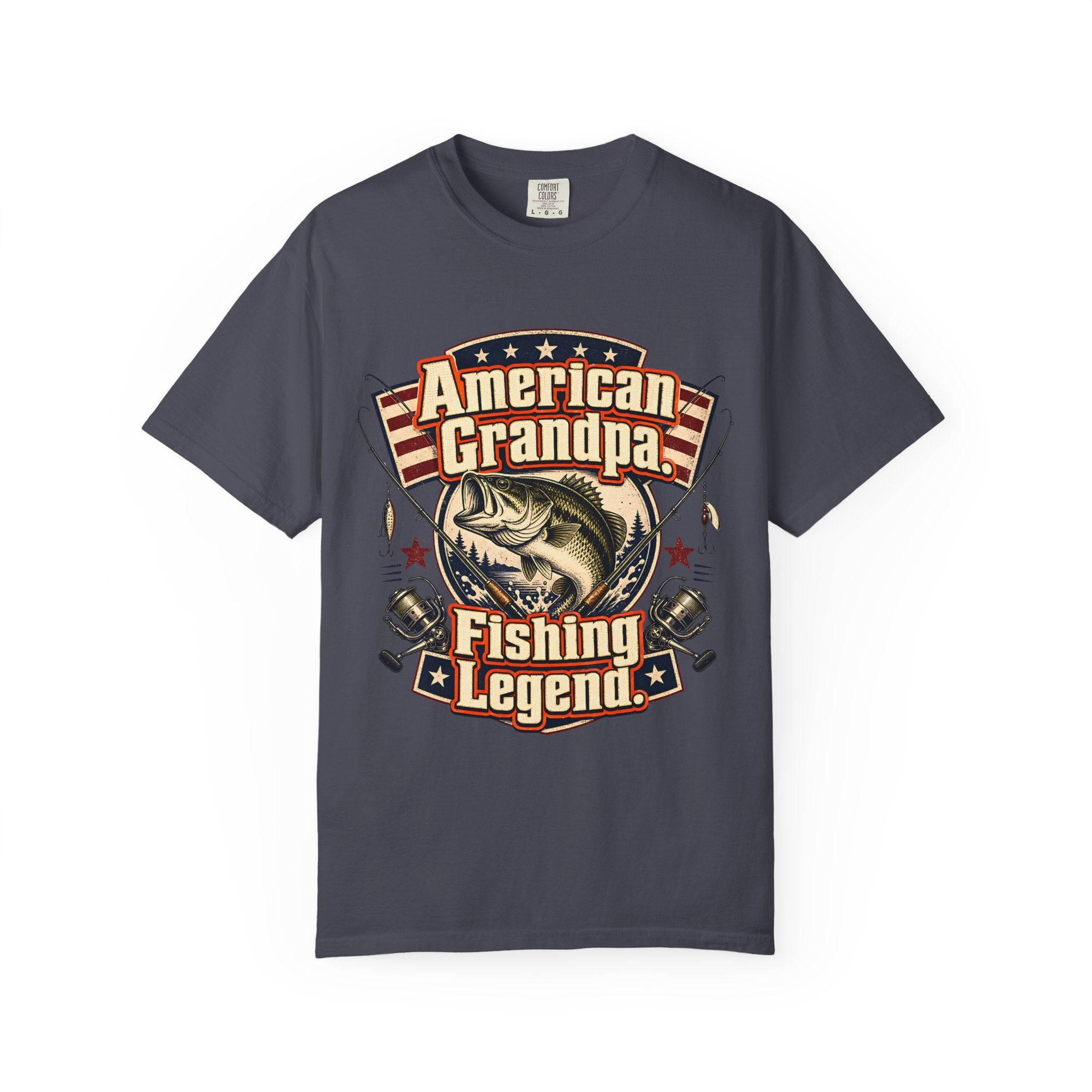 American Grandpa Fishing Legend Shirt, Patriotic Grandpa Fishing T-Shirt, USA Bass Fishing Tee, Father's Day Gift for Grandpa, American Fisherman Shirt