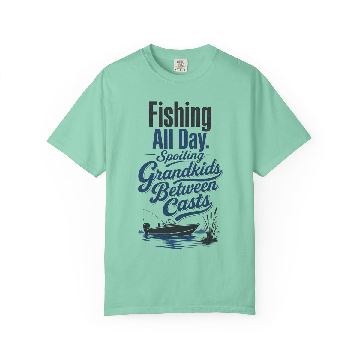 Fishing All Day Spoiling Grandkids Between Casts T-Shirt | Fishing Grandpa Gift