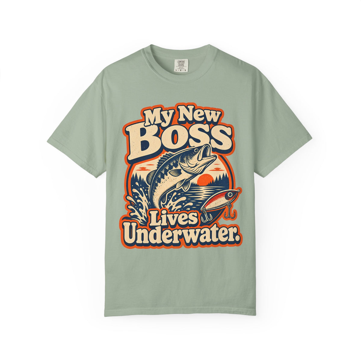 My New Boss Lives Underwater Shirt, Funny Fishing T-Shirt, Retirement Fishing Gift, Grandpa Fishing Tee, Grandma Fishing Shirt, Bass Fishing Unisex Tee
