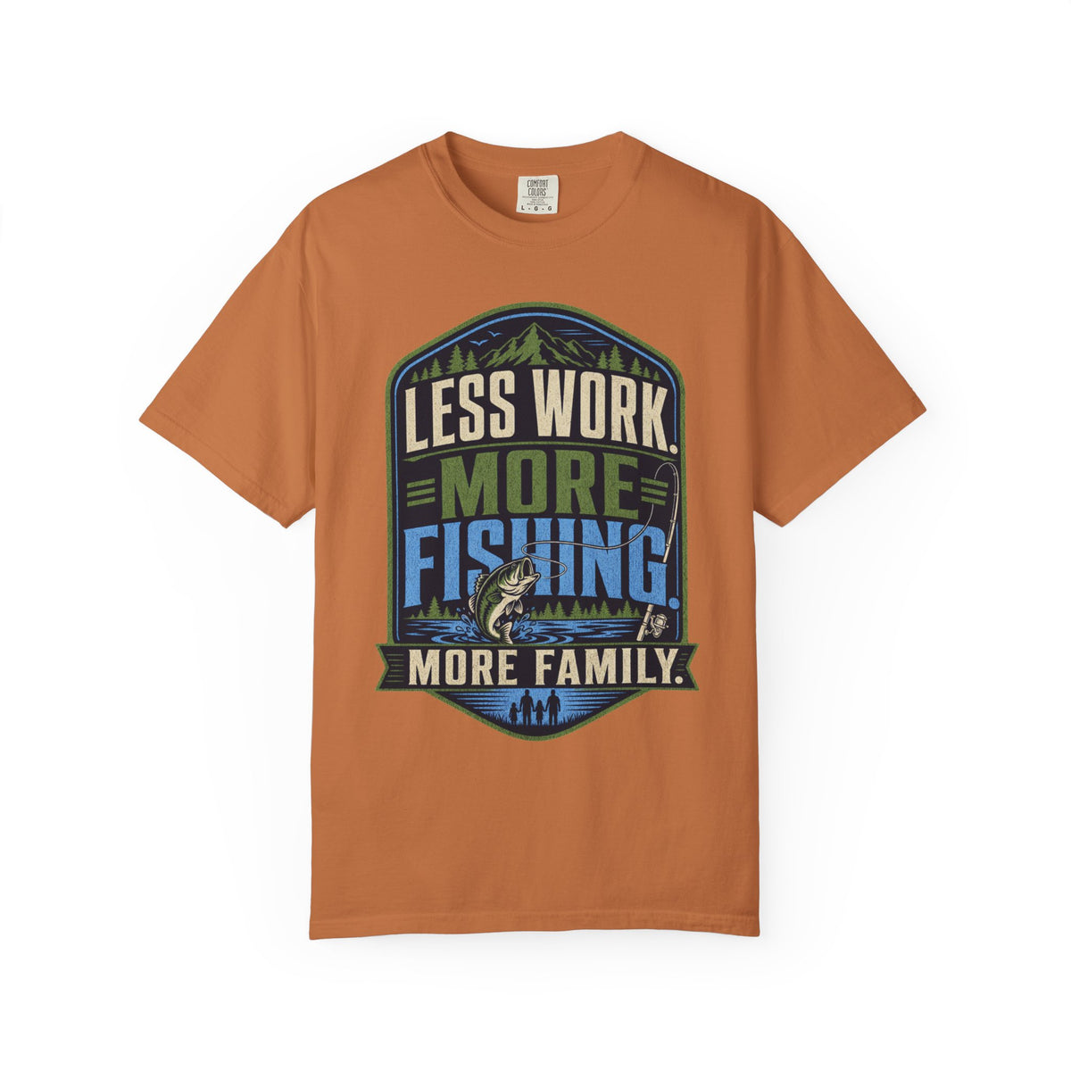 Less Work More Fishing More Family T-Shirt | Unisex Fishing Shirt | Family Fishing Gift | Outdoor Angler Tee