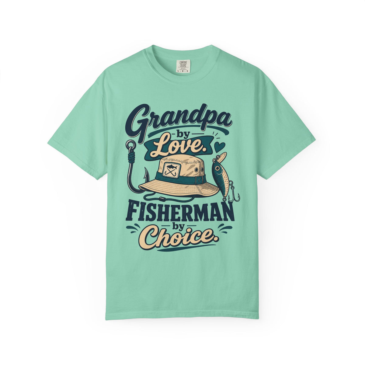 Grandpa by Love Fisherman by Choice Fishing Grandpa T-Shirt
