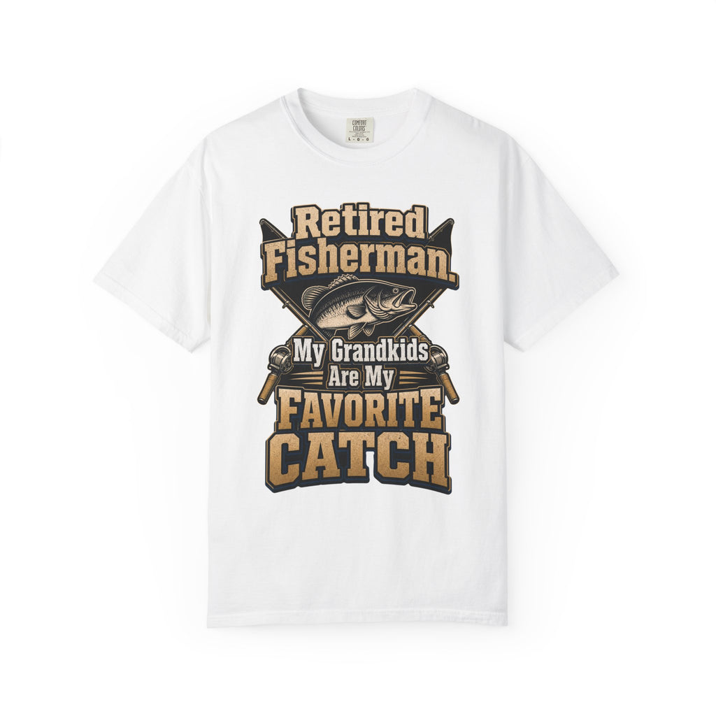 Retired Fisherman Grandpa Shirt – My Grandkids Are My Favorite Catch Fishing T-Shirt, Retirement Gift for Grandpa
