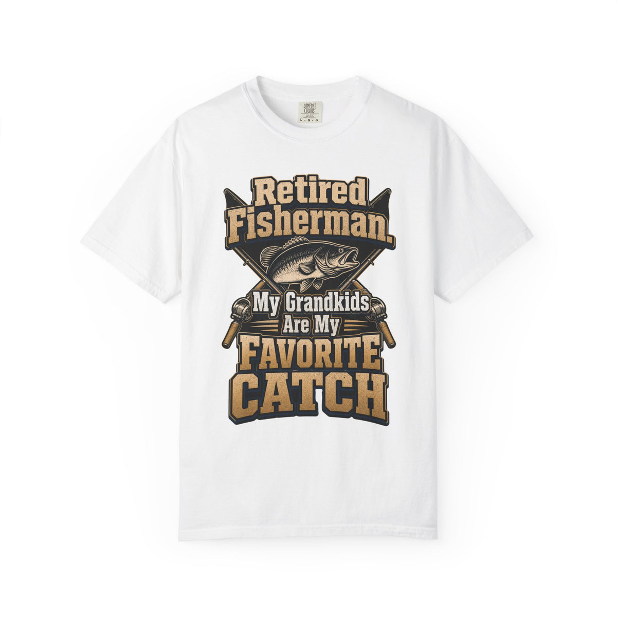 Retired Fisherman Grandpa Shirt – My Grandkids Are My Favorite Catch Fishing T-Shirt, Retirement Gift for Grandpa
