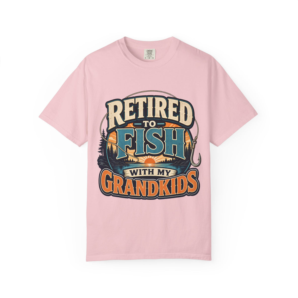 Retired to Fish with My Grandkids Shirt – Fishing Grandpa T-Shirt, Retirement Fishing Gift, Unisex Lake Life Tee