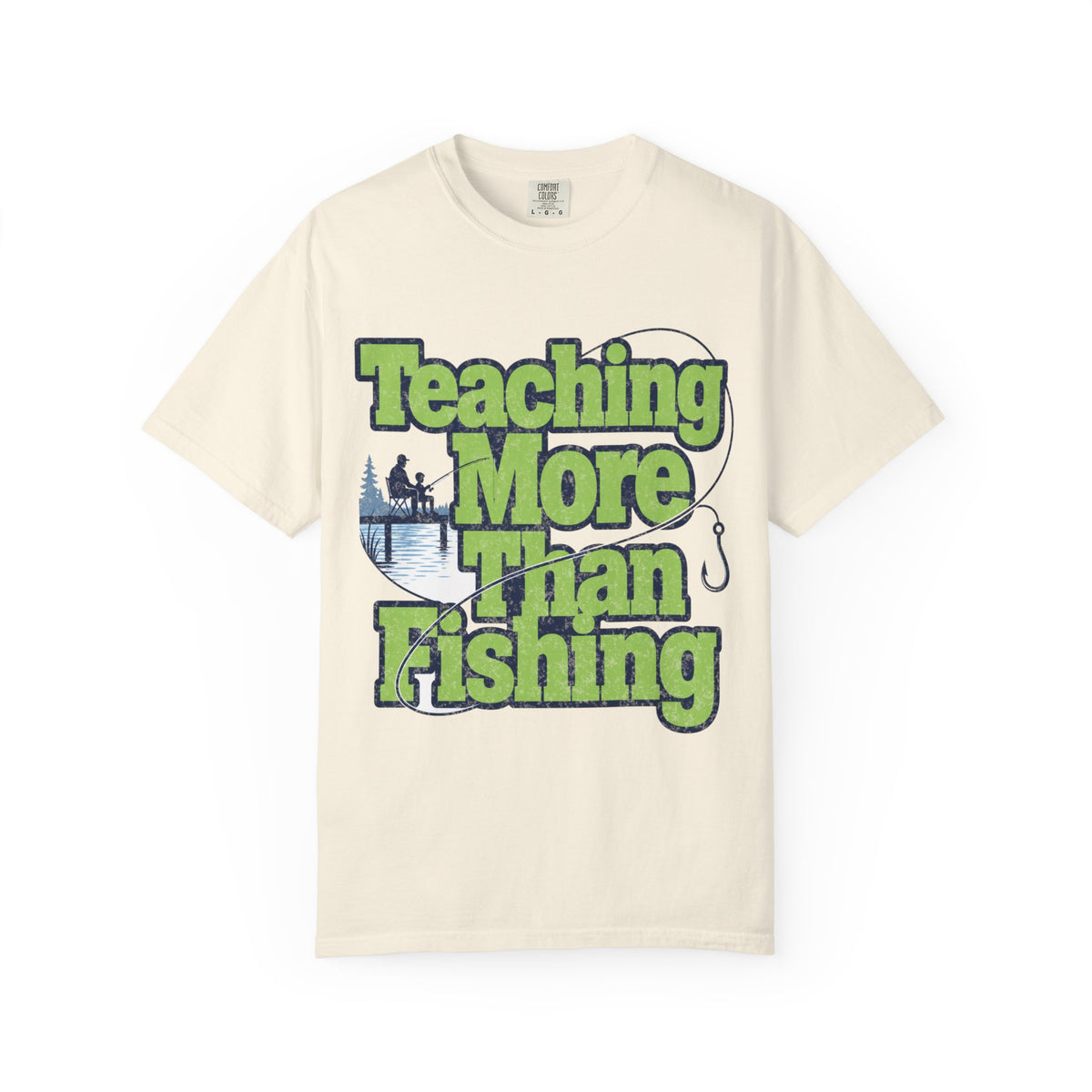 Teaching More Than Fishing T-Shirt | Fishing Grandpa Dad Shirt | Family Fishing Gift