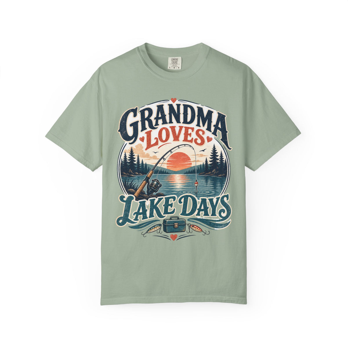 Grandma Loves Lake Days Fishing Shirt – Vintage Fishing Grandma T-Shirt, Lake Life Gift for Grandma