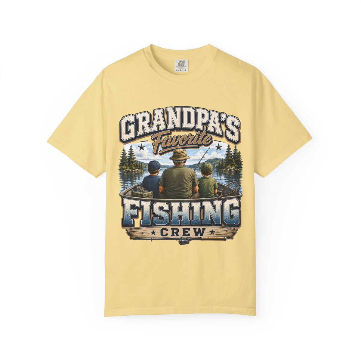 Grandpa's Favorite Fishing Crew Shirt – Fishing Grandpa & Grandkids T-Shirt, Family Fishing Gift