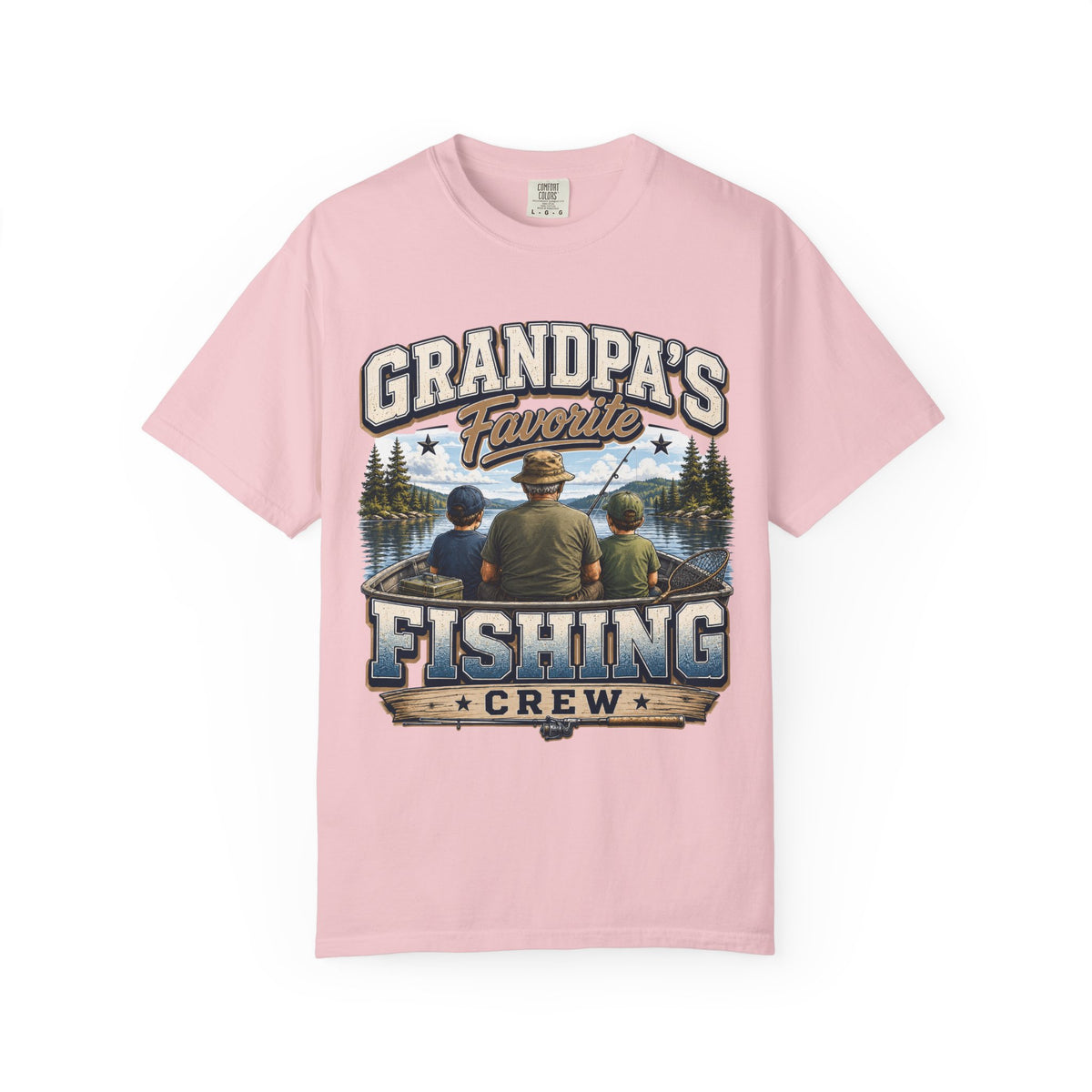 Grandpa's Favorite Fishing Crew Shirt – Fishing Grandpa & Grandkids T-Shirt, Family Fishing Gift