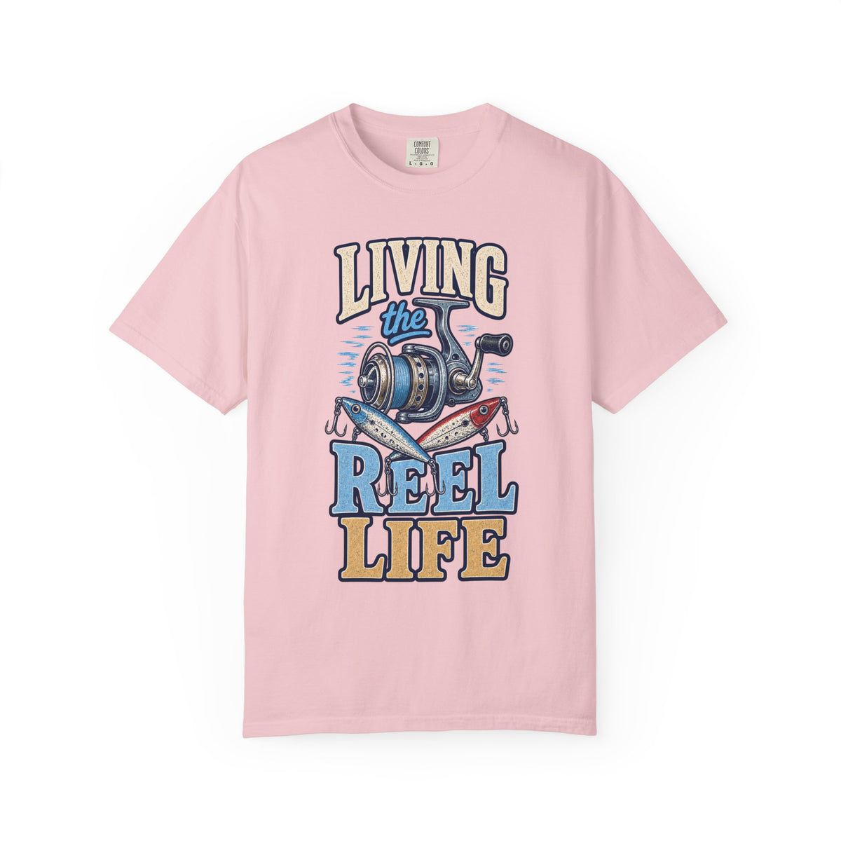 Living the Reel Life Fishing Shirt – Vintage Fishing Reel & Lure T-Shirt
