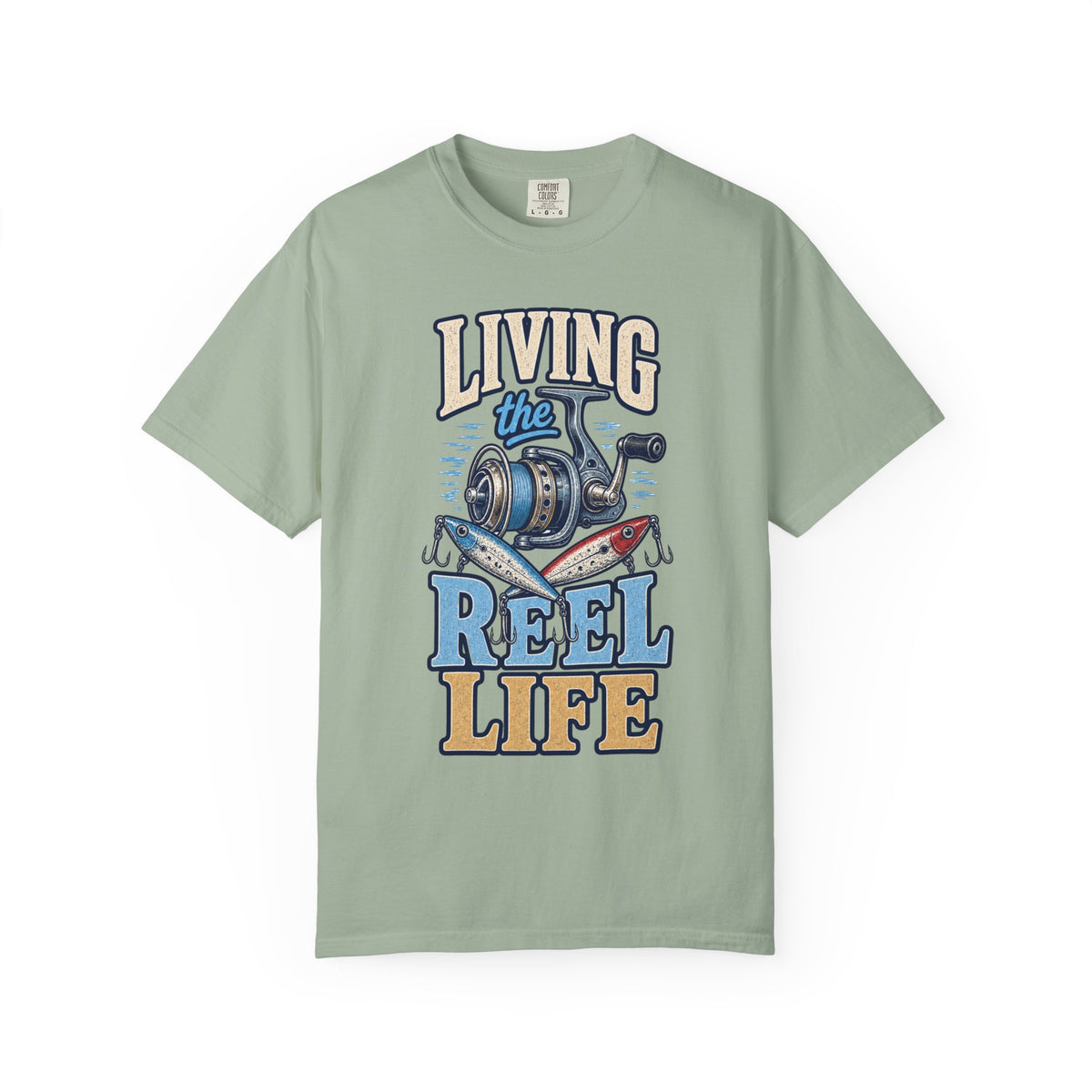 Living the Reel Life Fishing Shirt – Vintage Fishing Reel & Lure T-Shirt