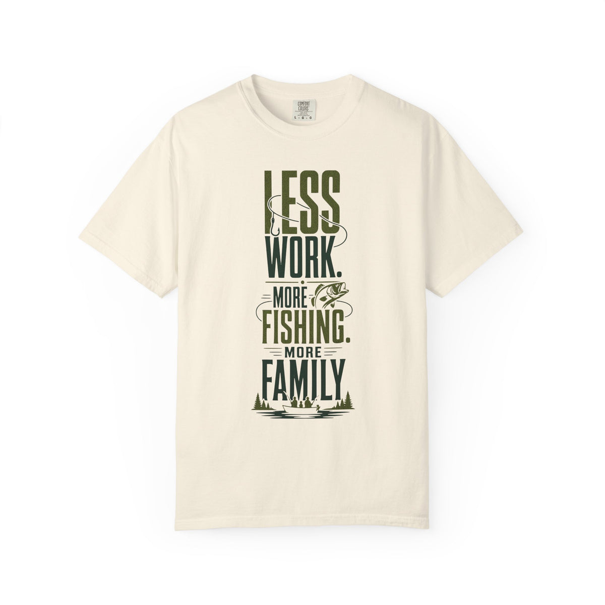 Less Work More Fishing More Family T-Shirt | Fishing Family Shirt | Retired Fisherman Gift