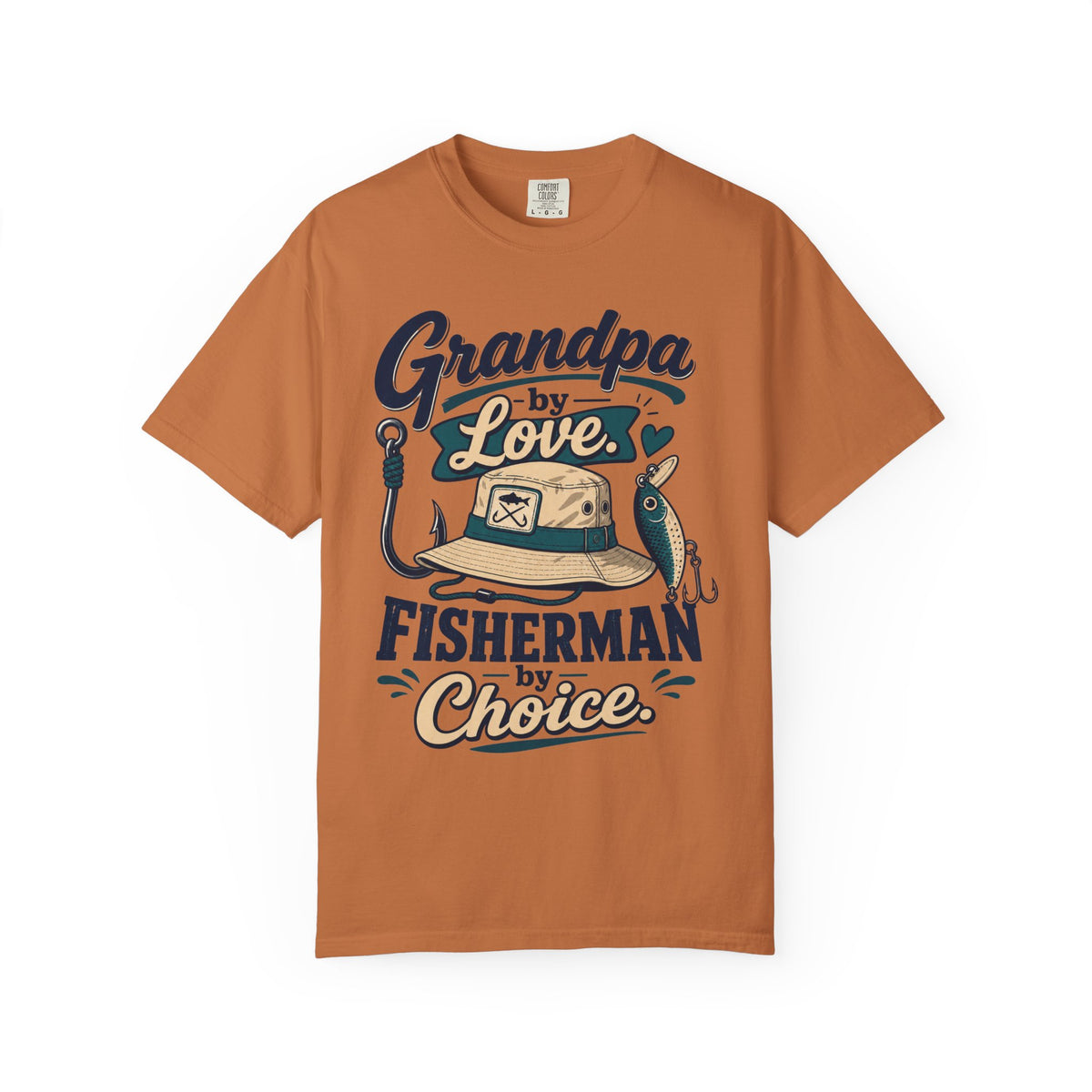 Grandpa by Love Fisherman by Choice Fishing Grandpa T-Shirt