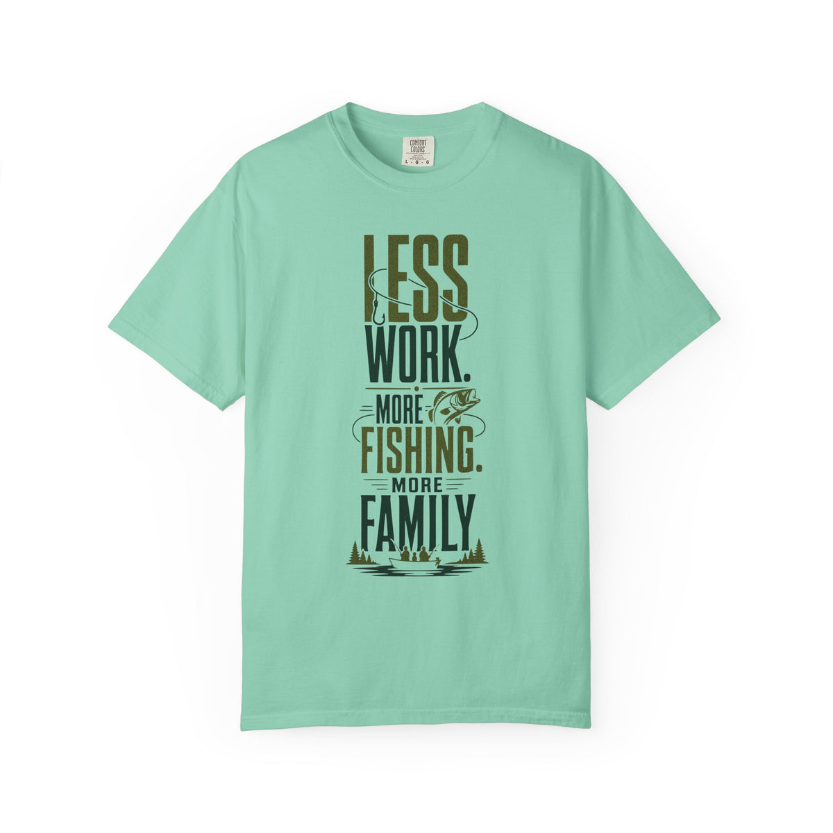 Less Work More Fishing More Family T-Shirt | Fishing Family Shirt | Retired Fisherman Gift