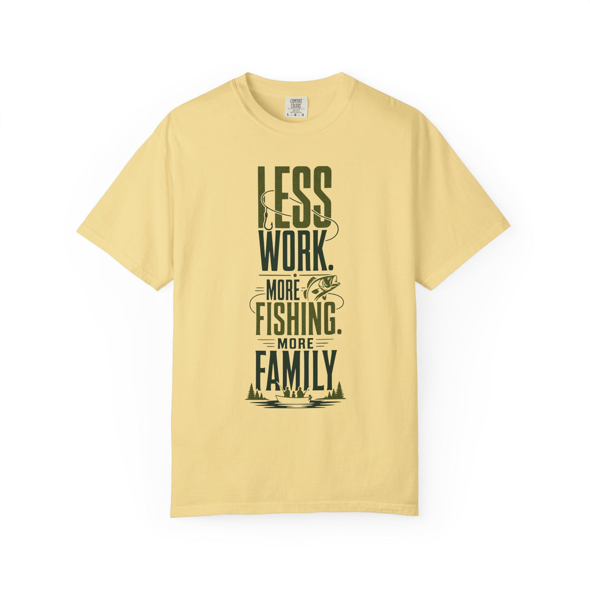 Less Work More Fishing More Family T-Shirt | Fishing Family Shirt | Retired Fisherman Gift