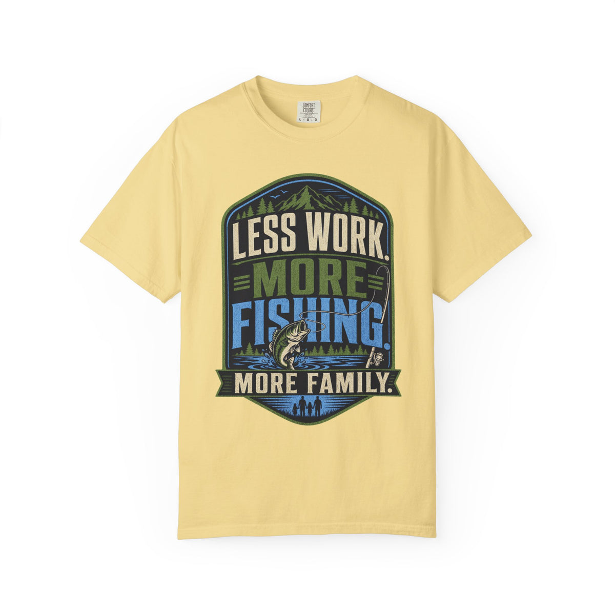 Less Work More Fishing More Family T-Shirt | Unisex Fishing Shirt | Family Fishing Gift | Outdoor Angler Tee