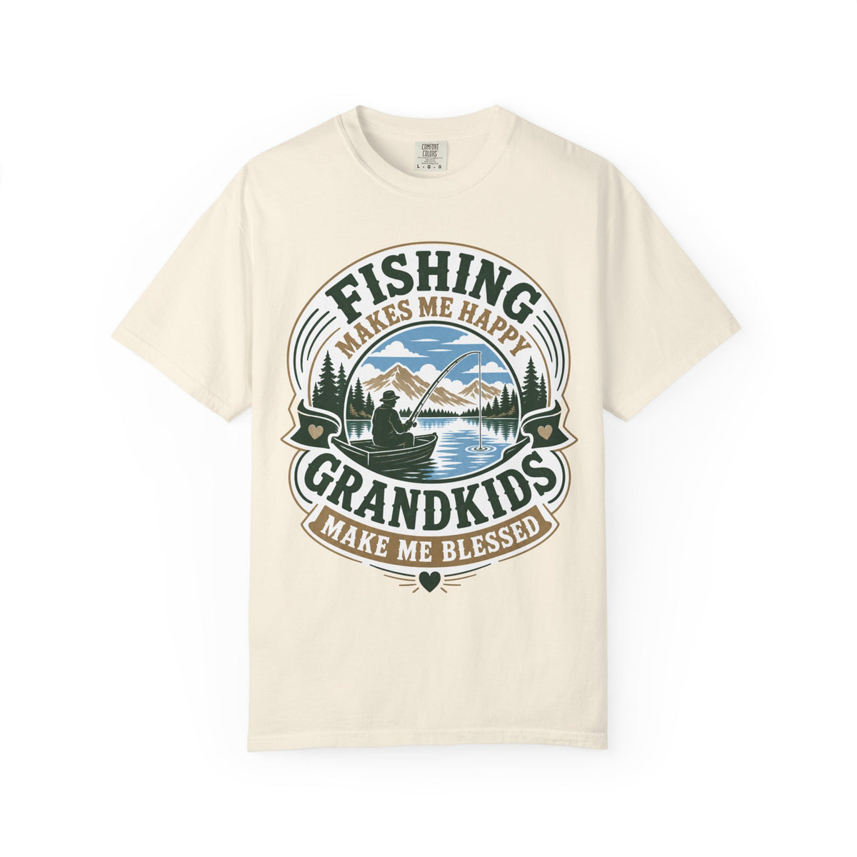 Fishing Grandpa Shirt | Fishing Makes Me Happy Grandkids Make Me Blessed | Grandpa Fishing Gift