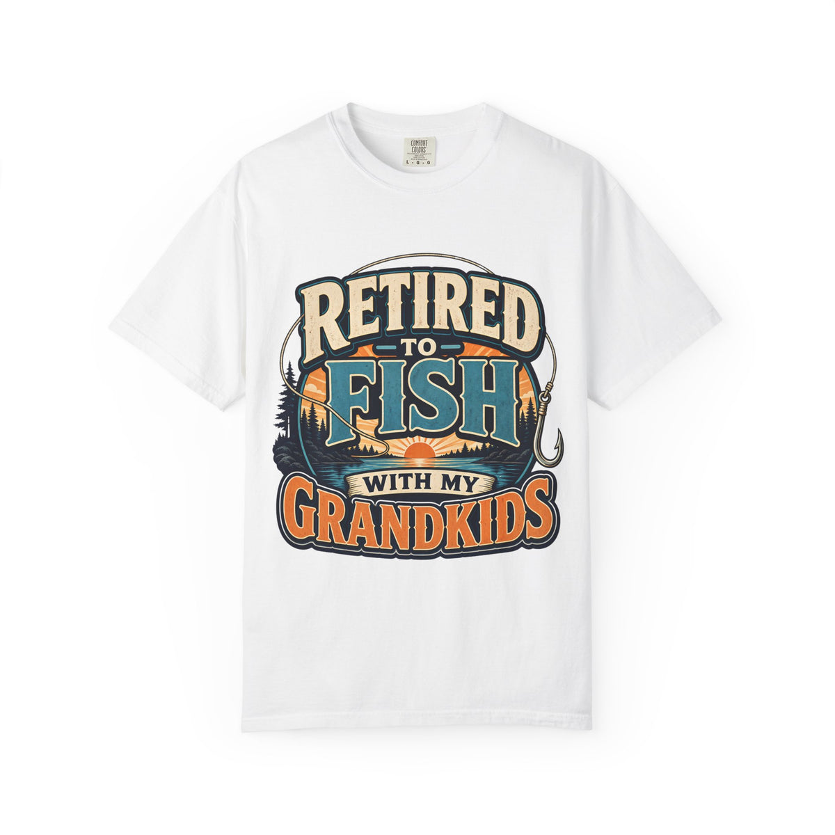 Retired to Fish with My Grandkids Shirt – Fishing Grandpa T-Shirt, Retirement Fishing Gift, Unisex Lake Life Tee