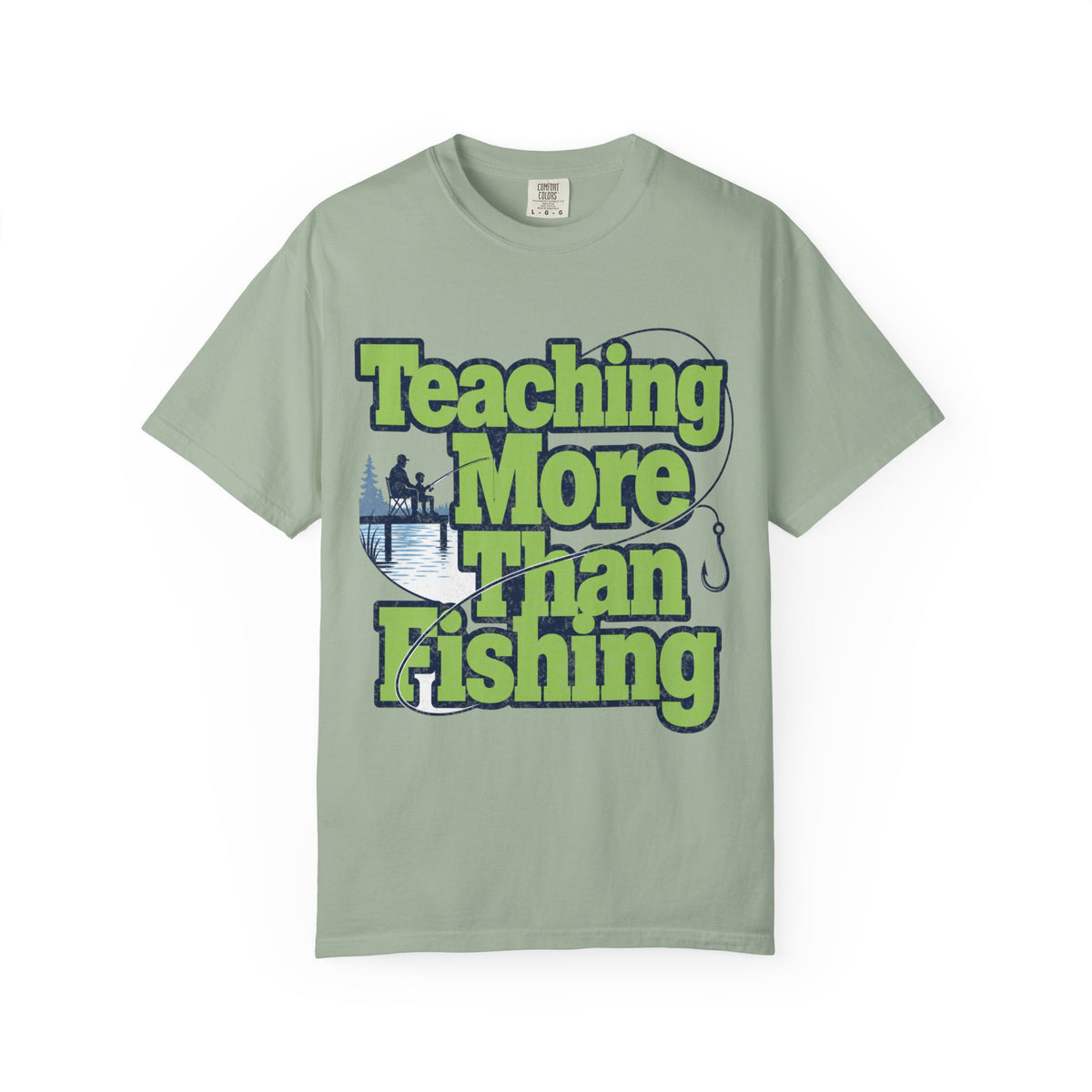 Teaching More Than Fishing T-Shirt | Fishing Grandpa Dad Shirt | Family Fishing Gift