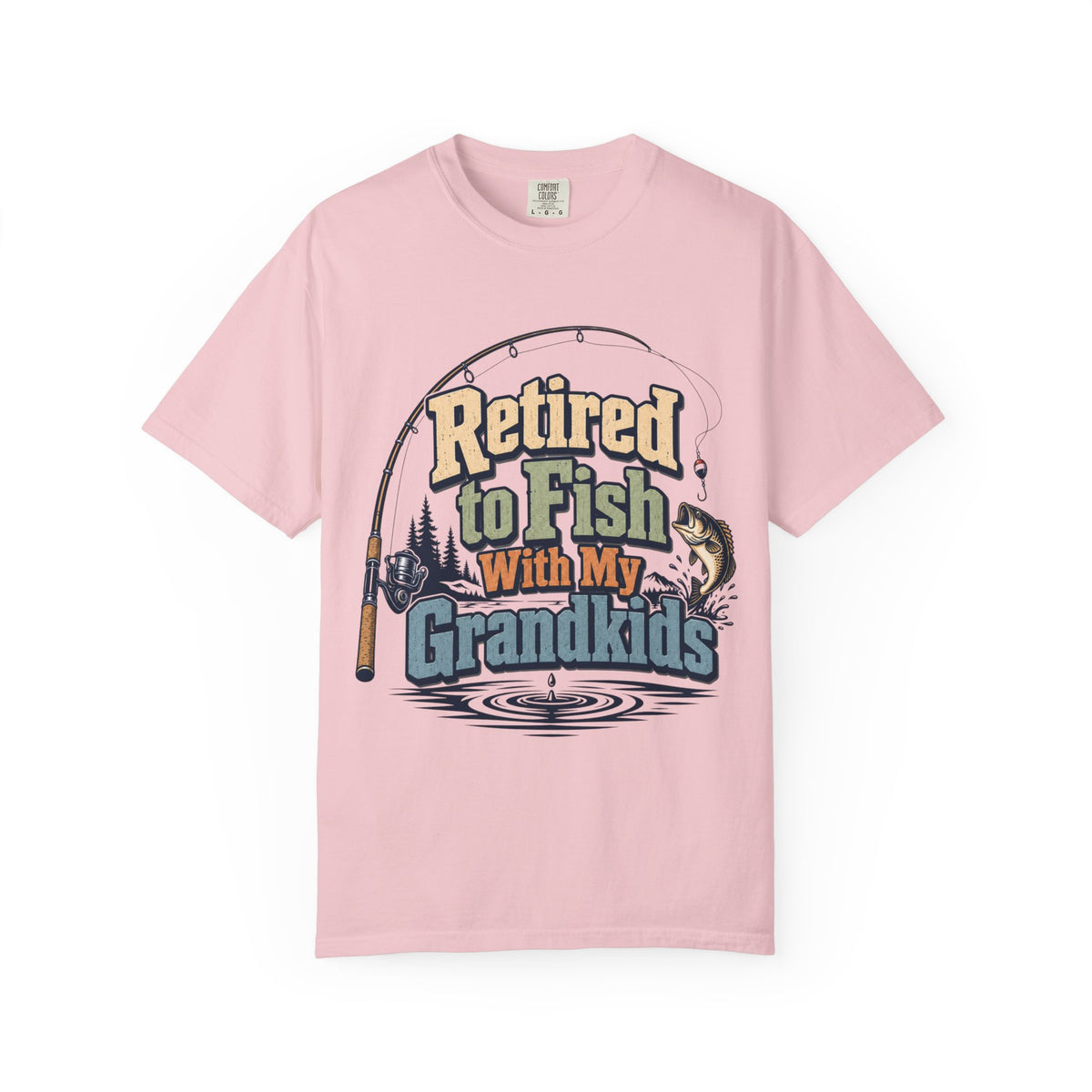 Retired to Fish with My Grandkids Fishing Shirt | Grandparent Fishing T-Shirt | Grandpa Grandma Fishing Gift