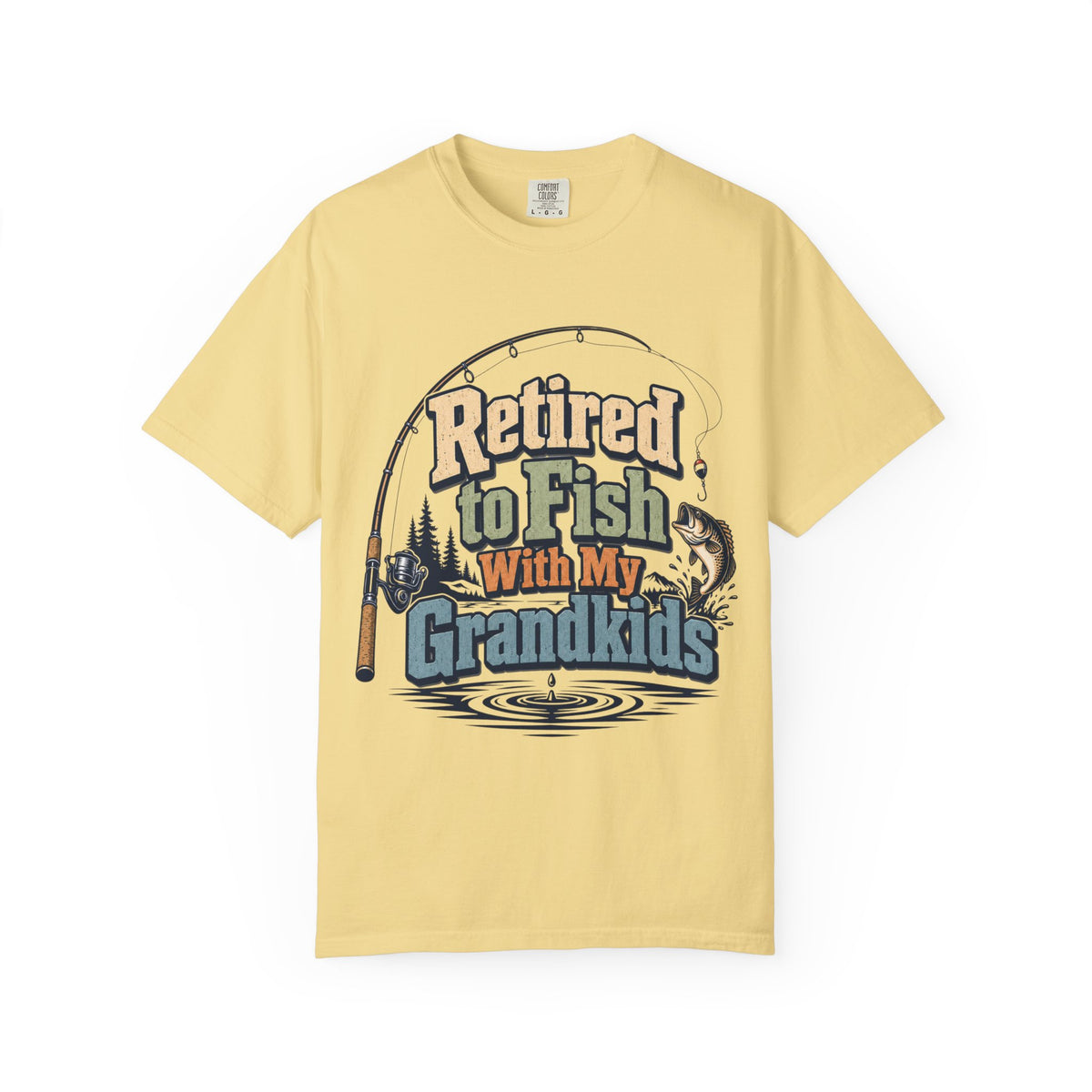 Retired to Fish with My Grandkids Fishing Shirt | Grandparent Fishing T-Shirt | Grandpa Grandma Fishing Gift
