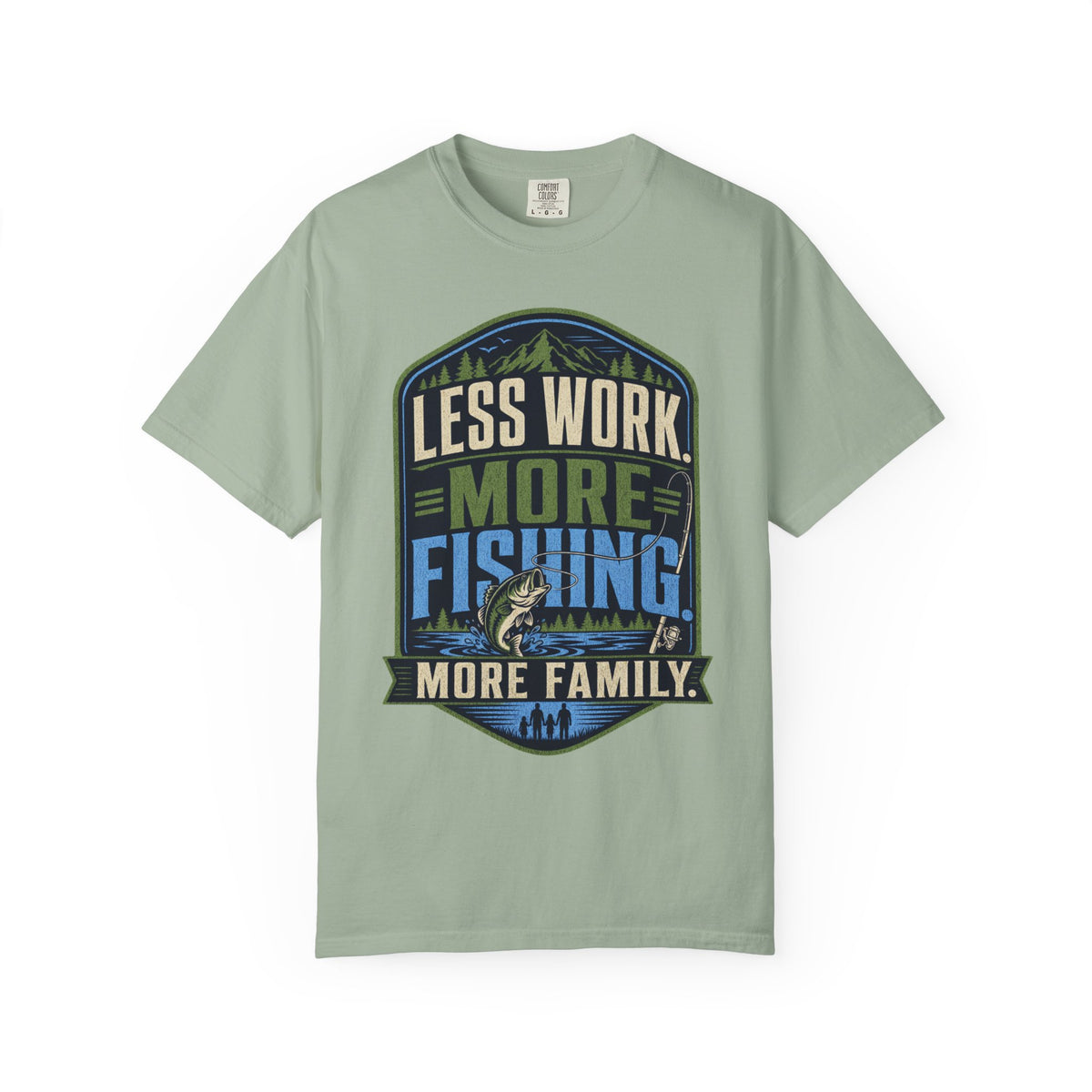 Less Work More Fishing More Family T-Shirt | Unisex Fishing Shirt | Family Fishing Gift | Outdoor Angler Tee