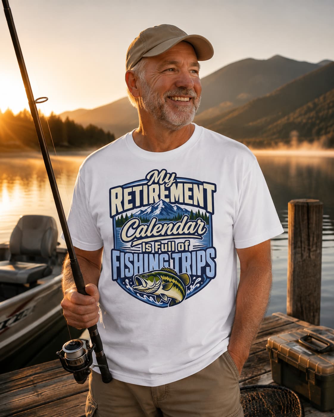 My Retirement Calendar Is Full of Fishing Trips Shirt | Retirement Fishing T-Shirt | Retired Fisherman Gift | Bass Fishing Tee | Retirement Gift for Dad Grandpa