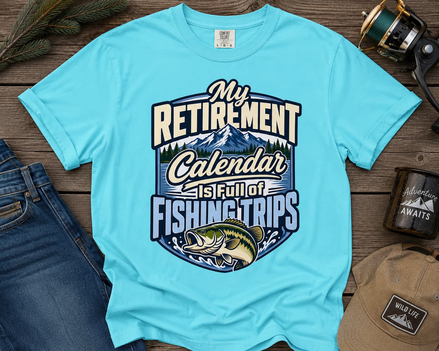 My Retirement Calendar Is Full of Fishing Trips Shirt | Retirement Fishing T-Shirt | Retired Fisherman Gift | Bass Fishing Tee | Retirement Gift for Dad Grandpa