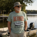 Officially Retired No Roof Office Fishing Shirt | Funny Retirement Fishing Boat T-Shirt