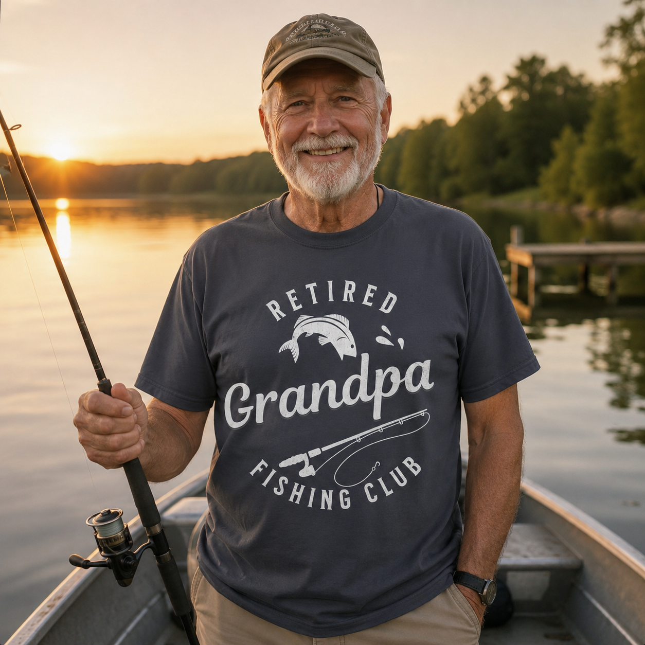 Retired Grandpa Fishing Club Shirt | Funny Retirement Fisherman T-Shirt | Grandpa Fishing Gift