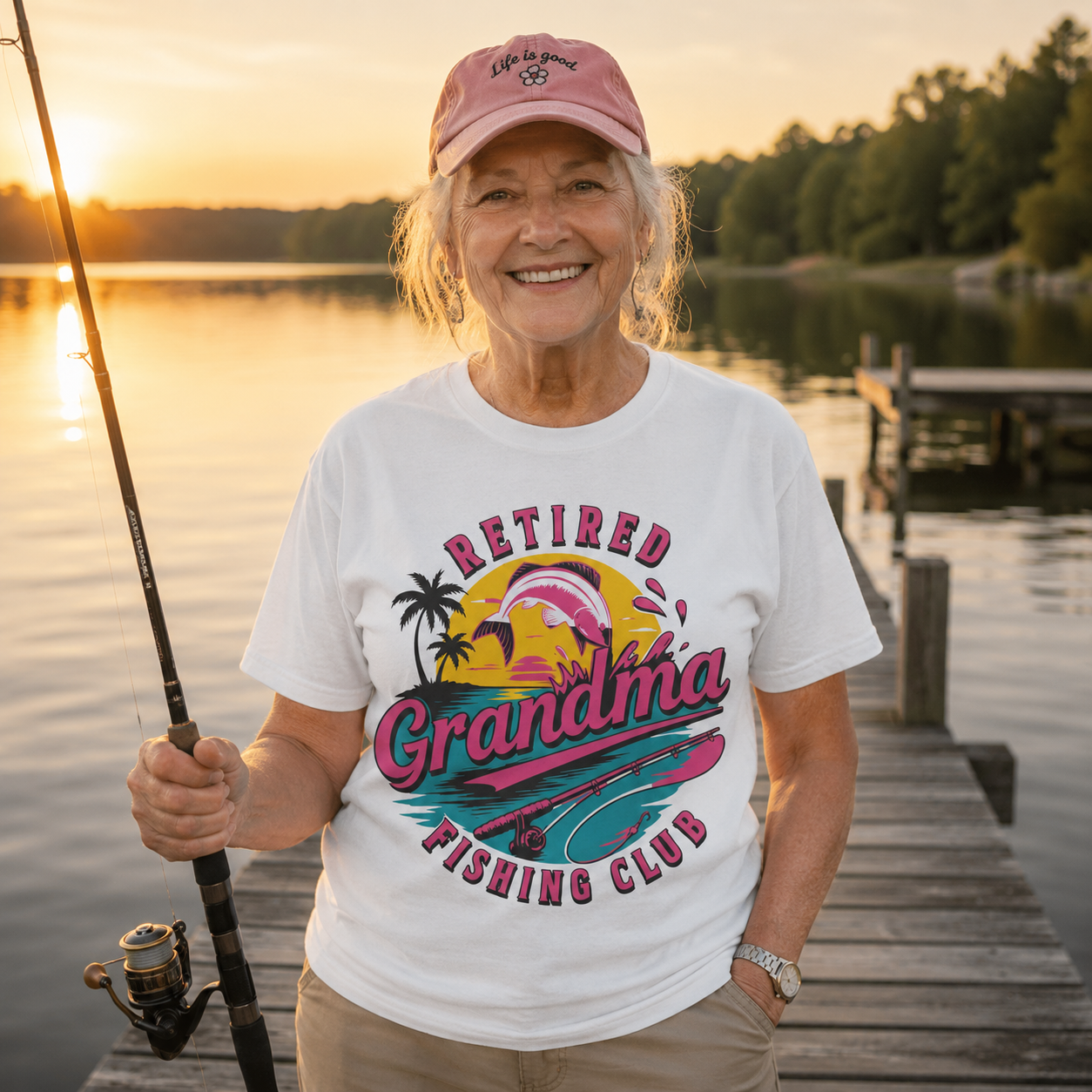 Retired Grandma Fishing Club Shirt | Funny Women's Retirement Fishing T-Shirt | Grandma Fishing Gift