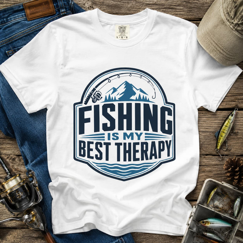 Fishing Is My Best Therapy Unisex T-Shirt, Funny Fishing Shirt, Angler Gift, Fisherman Outdoor Tee